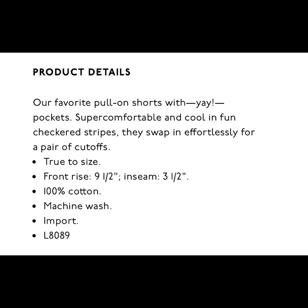 Madewell Pull-On Shorts in Striped Check - Picture 7 of 7